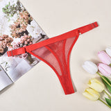 Fishnet Low Waist, Adjustable Pant Belt, T-back Shorts, Women's Fashion