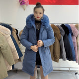 Women’s Hooded Fleece-lined Padded Jacket with Big Fur Collar – Warm Winter Coat