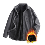 Men’s Retro Corduroy Long-sleeve Shirt with Warm Lining