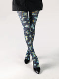 Thin Printed Pantyhose, Abstract Retro Stockings