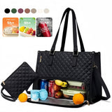 Convenient Commute New Women's Insulated Lunch Bag, Leak-proof Large Purse, Diagonal Computer Storage Case