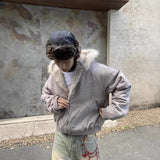 Short Warm Thick Fur Collar Jacket for Men