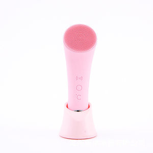 Silicone Facial Cleansing Brush, Electric Vibration Heating Cleanser