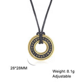 Vintage Nordic Rune Necklaces for Men, Stainless Steel Norse Runes Viking Pagan Elder Futhark Pendant, Amulet Fashion Jewelry