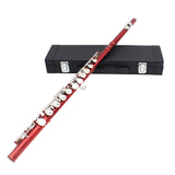 16 Holes Flute C Key White Copper Tube Body Leather Box, Suitable for Beginners Grading Performance