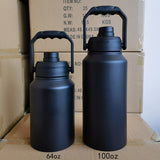 Large Capacity Sports Outdoor Handheld Double Deck Tumbler, Premium Quality Metal Kettle