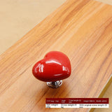 Wardrobe Drawer Cabinet Door, Color Heart-shaped Ceramic Handle