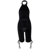 Halter Letters, Hot Rhinestone Pleated, Bodysuit