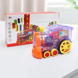Domino Train Toy – Baby Car Puzzle with Automatic Release, Electric Building Blocks Train