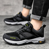 Lace-up Sneakers for Men, Casual Breathable Outdoor Hiking Running Sports Shoes