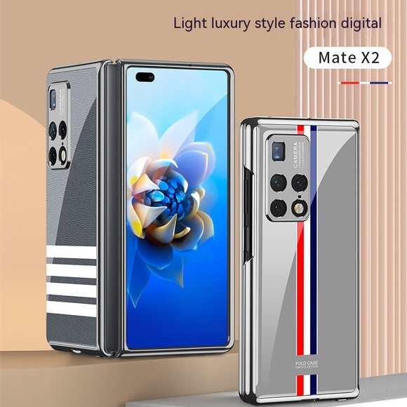Foldable Screen Phone Case All-inclusive Electroplated Glass Shell
