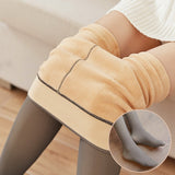 Translucent Plus Size Leggings, Fall and Winter Warm Fleece Lined Pantyhose, Women's Thermal Winter Tights