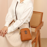 Lychee Pattern Mobile Phone Bag Small Premium Quality Leather Crossbody Wallet Bags for Women