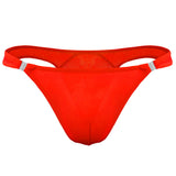 Men's Translucent, Ice Silk, Low Waist Buckle, T-back Underwear