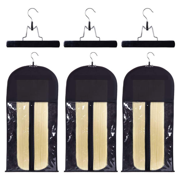 Silk Screen Non-woven Wigs Bags, PVC Wig Packaging Dustproof Bag