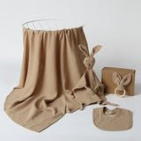 Pure Cotton Baby Drool Towel & Soothing Gauze Toy Set