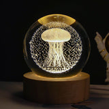 Luminous Starry Sky and Planets Moon - Crystal Ball Small Night Lamp, Projection Ambience Light, Creative Gift Ideas