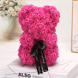 Valentine's Day Gift Rose Bear, Eternal Flower Rose Teddy Bear, PE Foam Toy for New Year's Eve