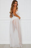 Women's Pure Color, Mesh Long Dress
