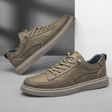 Men's Round Toe Board Sneakers, Microfiber Breathable Shoes