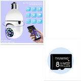 1080P WiFi Bulb Camera with 4× Zoom – E27 Home 5G WiFi Security & Alarm Monitor