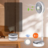 Portable Retractable USB Charging Fan with Ring Light Timing, Touch Control Panel