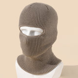 Single Hole, Solid Color Acrylic Mask, Knitted Hat
