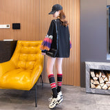 Round Neck Women's Wide-sleeved Lace Letter Printed Sweater
