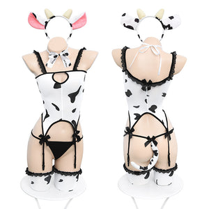 Women's Cow One-piece Stockings Suit Underwear