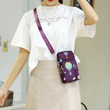 Solid Color Mobile Phone Bag, Female Messenger Crossbody Shoulder Arm Bags