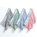 A Box of 4 Pcs, Men's Full Cotton Striped Printed Boxers, Explosion Style Trunks