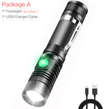 Portable Mini WT518 T6 Flashlight – 1000 Lumens, 3 Modes, Zoomable LED, Clicky Switch, Clip-on Torch