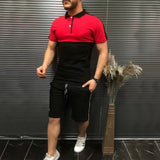 New Men's Suit, Lapel Shirt and Shorts Casual Dress