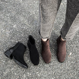 Retro Square Heel Pointed Toe Ankle Boots, Fashion Versatile Chelsea Women's Shoes