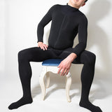 Winter Men's Fleece One-piece Bodysuit, Thick Warm Full Stockings