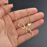 Creative Stainless Steel Love Stethoscope Clavicle Chain Tide