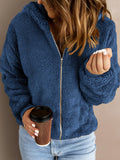 Women's Casual Hooded Long Sleeve Pullover Plush Jacket