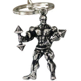 Athletic Muscular Man Fitness, Metal Keychain