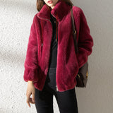 Elegant Cardigan, Zippered Fleece Top Sweater