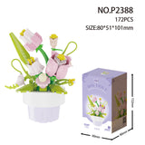 Potted Building Blocks, Assembled with Micro Particles, Toy Decoration Accessories