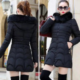 Winter New Fashion Slim Quilted Coat, Big Fur Collar, Thick Warm Jacket