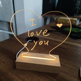 Creative Note Board, Creative LED Night Light, USB Message Board, Holiday Light with Pen, Gifts for Children Girlfriend Decoration Night Lamp