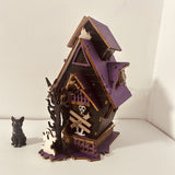 Halloveen DIY Wooden Glowing Haunted House Table Decoration