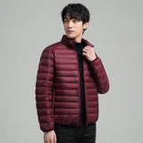 Plus-size Men's Solid Color, Simple Stand-up Collar, Slim-fit Warm Cotton Puffer Jacket