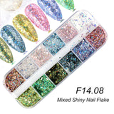 Nail Gold and Silver Glitter, Laser Sequins