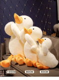 Lying Big, White Duck, Feather Plush Toy, Soft and Adorable Pillow