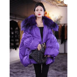 Fashion All-matching Fur Collar Cotton-padded Coat, Warm Quilted Jacket
