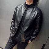Men's Slim Fit Trendy Handsome Washed Leather Jacket