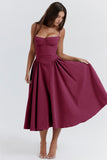 European and American Elegant Palace Style, New Low-cut Suspender, Large Swing Dress for Women