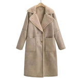 Women's Fashion Winter Trench Overcoat – Belted, Double-breasted, Mid-length Lapel Design
